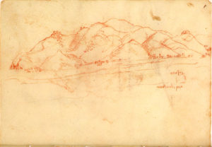 Leonardo Da Vinci, Monti Pisani e la Verruca (presso Cascina)