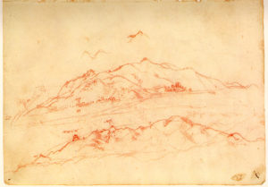 Leonardo Da Vinci, Monti Pisani con la Verruca e Vicopisano