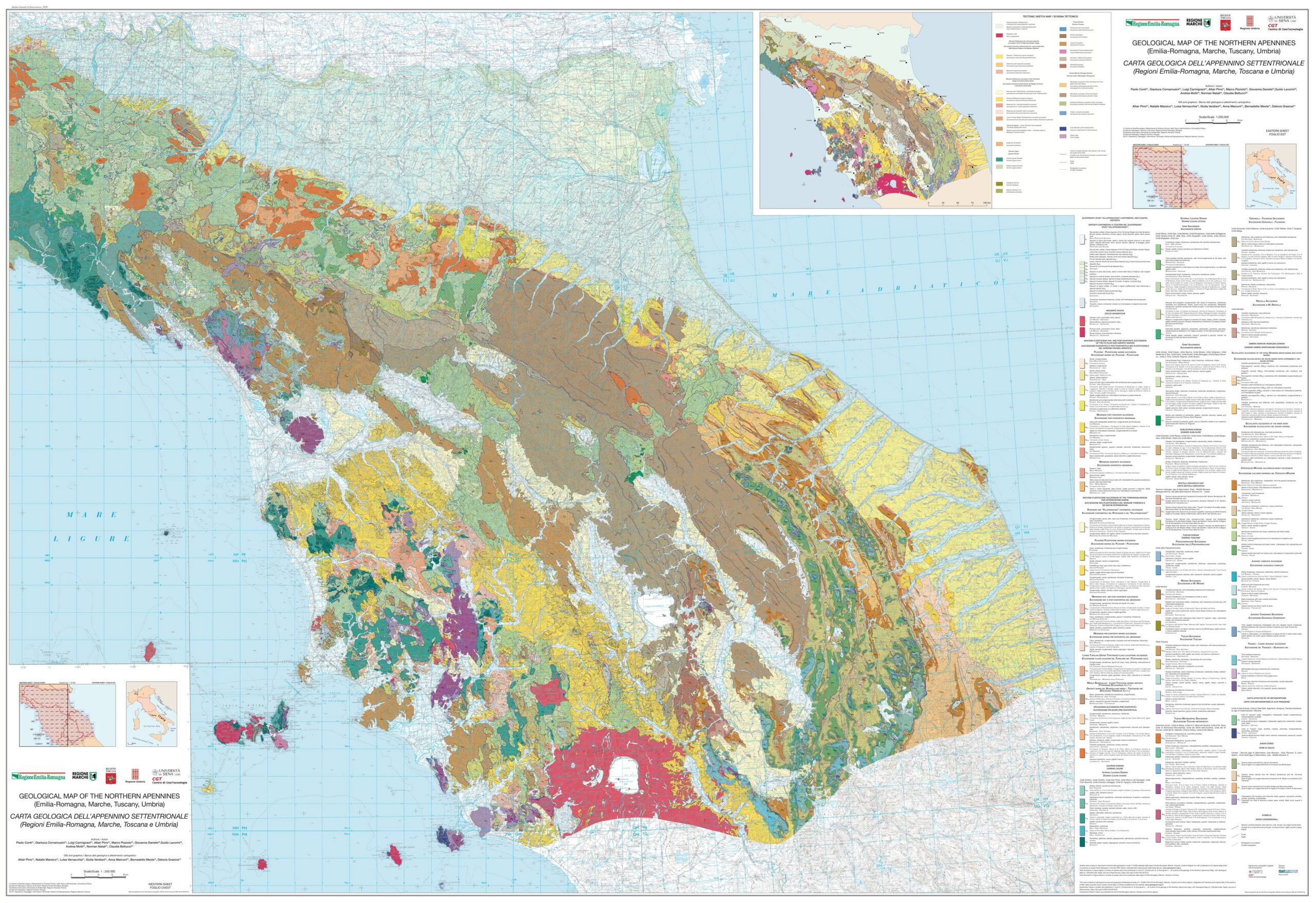 Pubblicata la prima Carta Geologica dell'Italia Centrale